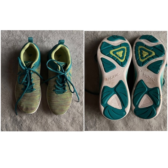 Vionic Adley Active Stretch Knit Lace-Up Comfort Sneaker Shoe Green Blue Sz 7 - Picture 3 of 17